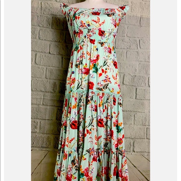 Anthropologie Dresses & Skirts - ABLE the LABEL Mint Floral Maxi Dress